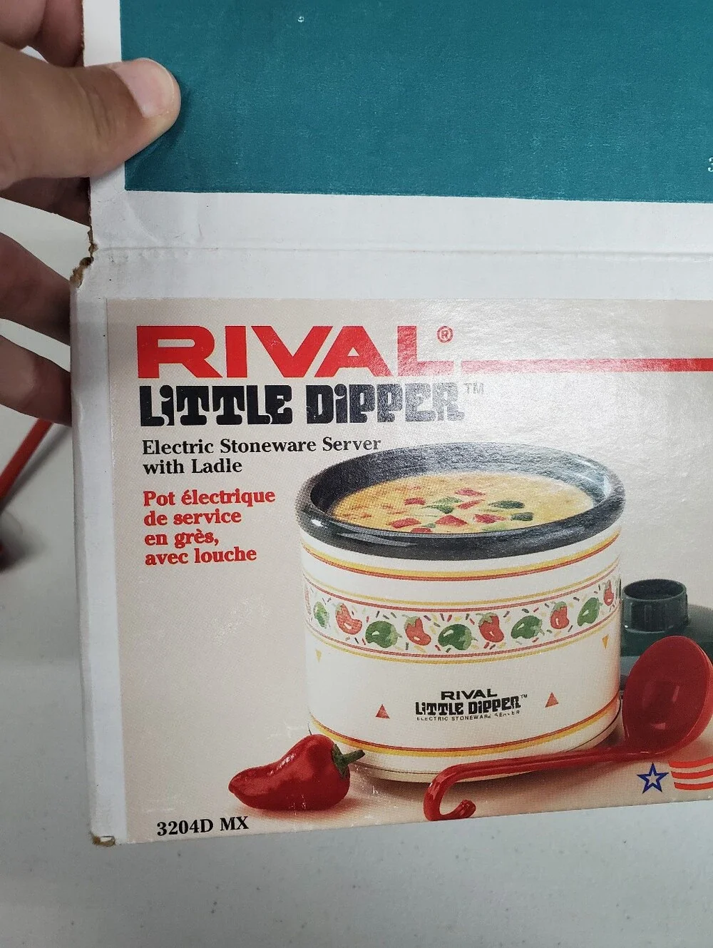 Rival Little Dipper Pepper Themed Electric Stoneware Dip Server With Ladel Y2K